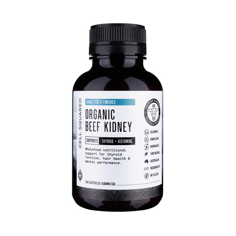 Organic Grass-Fed Beef Kidney Capsules Natural Thyroid Support